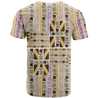 Hawaii Lokelani Pikake Lei T Shirt Hawaiian Flag Motif