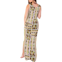 Hawaii Lokelani Pikake Lei Tank Maxi Dress Hawaiian Flag Motif LT9 - Polynesian Pride