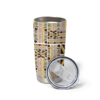 Hawaii Lokelani Pikake Lei Tumbler Cup Hawaiian Flag Motif