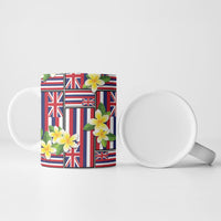 Hawaii Plumeria Lei Ceramic Mug Hawaiian Flag Motif