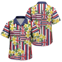 Hawaii Plumeria Lei Family Matching Short Sleeve Bodycon Dress and Hawaiian Shirt Hawaiian Flag Motif LT9 Son's Shirt Red - Polynesian Pride