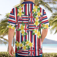 Hawaii Plumeria Lei Hawaiian Shirt Hawaiian Flag Motif LT9 - Polynesian Pride
