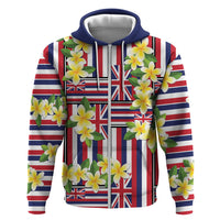 Hawaii Plumeria Lei Hoodie Hawaiian Flag Motif LT9 Zip Hoodie Red - Polynesian Pride