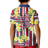 Hawaii Plumeria Lei Kid Polo Shirt Hawaiian Flag Motif LT9 - Polynesian Pride
