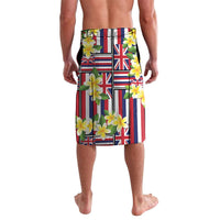 Hawaii Plumeria Lei Lavalava Hawaiian Flag Motif