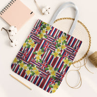 Hawaii Plumeria Lei Tote Bag Hawaiian Flag Motif