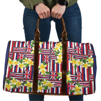 Hawaii Plumeria Lei Travel Bag Hawaiian Flag Motif