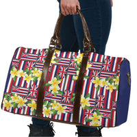 Hawaii Plumeria Lei Travel Bag Hawaiian Flag Motif