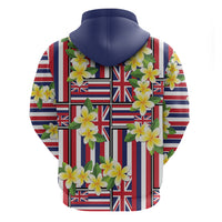 Hawaii Plumeria Lei Zip Hoodie Hawaiian Flag Motif LT9 - Polynesian Pride