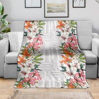Hawaii Tropical Twist Lei Blanket Hawaiian Flag Motif
