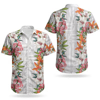 Hawaii Tropical Twist Lei Couples Matching Mermaid Dress and Hawaiian Shirt Hawaiian Flag Motif LT9 - Polynesian Pride