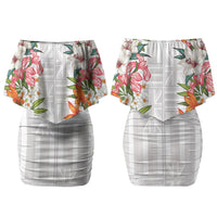 Hawaii Tropical Twist Lei Couples Matching Off Shoulder Short Dress and Hawaiian Shirt Hawaiian Flag Motif LT9 - Polynesian Pride