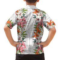 Hawaii Tropical Twist Lei Family Matching Mermaid Dress and Hawaiian Shirt Hawaiian Flag Motif