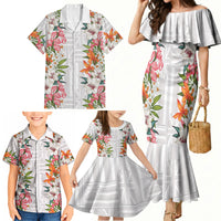 Hawaii Tropical Twist Lei Family Matching Mermaid Dress and Hawaiian Shirt Hawaiian Flag Motif LT9 - Polynesian Pride