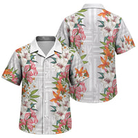 Hawaii Tropical Twist Lei Family Matching Mermaid Dress and Hawaiian Shirt Hawaiian Flag Motif LT9 Son's Shirt White - Polynesian Pride