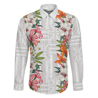 Hawaii Tropical Twist Lei Family Matching Short Sleeve Bodycon Dress and Hawaiian Shirt Hawaiian Flag Motif LT9 Daughter's Dress White - Polynesian Pride