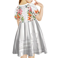 Hawaii Tropical Twist Lei Kid Short Sleeve Dress Hawaiian Flag Motif LT9 - Polynesian Pride