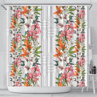 Hawaii Tropical Twist Lei Shower Curtain Hawaiian Flag Motif LT9 - Polynesian Pride