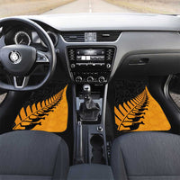 Australia New Zealand Rugby Car Mats Gold Aboriginal Wallabies and Maori Black Fern - Polynesian Pride