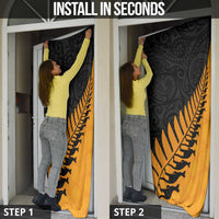 Australia New Zealand Rugby Door Cover Gold Aboriginal Wallabies and Maori Black Fern - Polynesian Pride