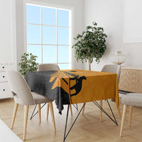 Australia New Zealand Rugby Tablecloth Gold Aboriginal Wallabies and Maori Black Fern - Polynesian Pride