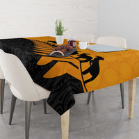 Australia New Zealand Rugby Tablecloth Gold Aboriginal Wallabies and Maori Black Fern - Polynesian Pride