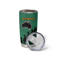 Australia New Zealand Rugby Tumbler Cup Aboriginal Wallabies and Maori Black Fern Green Vibe