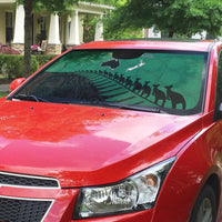 Australia New Zealand Rugby Auto Sun Shade Green Aboriginal Wallabies and Maori Black Fern - Polynesian Pride