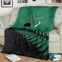 Australia New Zealand Rugby Blanket Green Aboriginal Wallabies and Maori Black Fern - Polynesian Pride