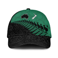Australia New Zealand Rugby Classic Cap Green Aboriginal Wallabies and Maori Black Fern LT9 Universal Fit Green - Polynesian Pride