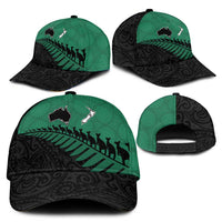 Australia New Zealand Rugby Classic Cap Green Aboriginal Wallabies and Maori Black Fern LT9 - Polynesian Pride