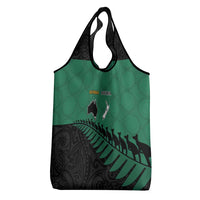 Australia New Zealand Rugby Grocery Bag Green Aboriginal Wallabies and Maori Black Fern - Polynesian Pride