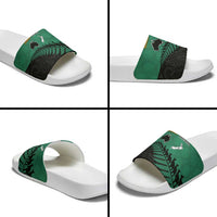 Australia New Zealand Rugby Slide Sandals Green Aboriginal Wallabies and Maori Black Fern - Polynesian Pride
