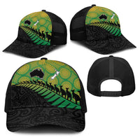 Australia New Zealand Rugby Baseball Net Cap Gradient Aboriginal Wallabies and Maori Black Fern LT9 - Polynesian Pride