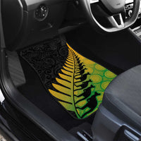 Australia New Zealand Rugby Car Mats Gradient Aboriginal Wallabies and Maori Black Fern - Polynesian Pride