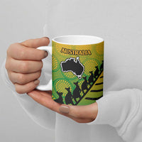 Australia New Zealand Rugby Ceramic Mug Gradient Aboriginal Wallabies and Maori Black Fern - Polynesian Pride