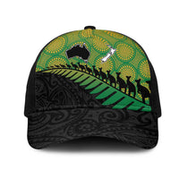 Australia New Zealand Rugby Mesh Trucker Cap Gradient Aboriginal Wallabies and Maori Black Fern LT9 One Size Black Gradient - Polynesian Pride