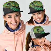 Australia New Zealand Rugby Mesh Trucker Cap Gradient Aboriginal Wallabies and Maori Black Fern LT9 - Polynesian Pride