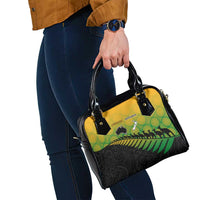 Australia New Zealand Rugby Shoulder Handbag Gradient Aboriginal Wallabies and Maori Black Fern - Polynesian Pride