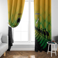 Australia New Zealand Rugby Window Curtain Gradient Aboriginal Wallabies and Maori Black Fern - Polynesian Pride