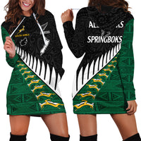 South Africa and Aotearoa Rugby Hoodie Dress Springboks Black Fern Maori Vibe LT9 - Polynesian Pride