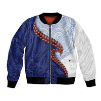 Ula Fala Red Samoa Chief Bomber Jacket Samoan Art Black Tribal