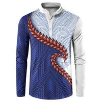 Ula Fala Red Samoa Chief Button Sweatshirt Samoan Art Black Tribal