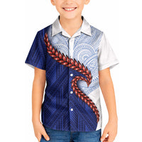 Ula Fala Red Samoa Chief Kid Hawaiian Shirt Samoan Art Black Tribal