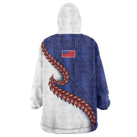 Ula Fala Red Samoa Chief Wearable Blanket Hoodie Samoan Art Black Tribal