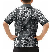 Black Hawaiian Tapa Tribal Hibiscus Hawaiian Shirt