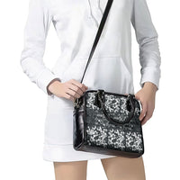 Black Hawaiian Tapa Tribal Hibiscus Shoulder Handbag