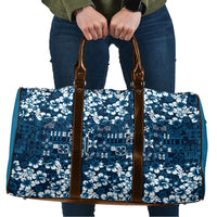 Blue Hawaiian Tapa Tribal Hibiscus Travel Bag