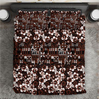 Burgundy Hawaiian Tapa Tribal Hibiscus Bedding Set
