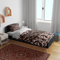 Burgundy Hawaiian Tapa Tribal Hibiscus Bedding Set